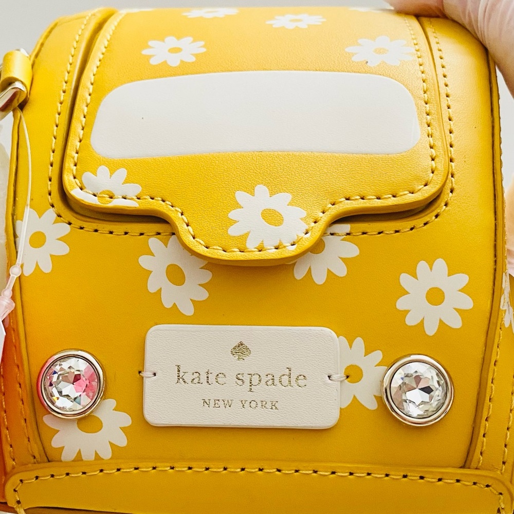 KATE SPADE Volkswagen Beetles Yellow Daisies Crossbody Bag - Picture 4 of 13